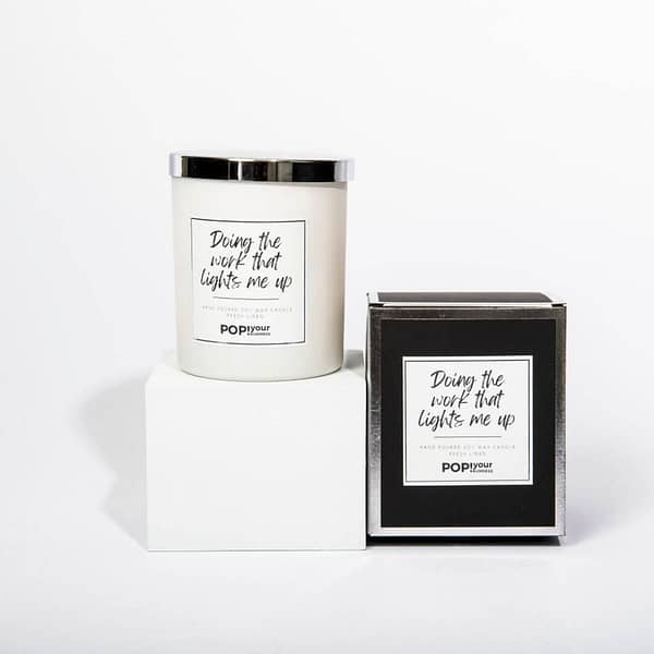 Pop Your Business Gifts - Doing the Work that Lights You Up Candle - Fresh Linen
